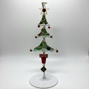 Vintage Metal Articulated Tree Christmas Ornament